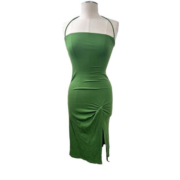 Reformation Hilo Knit Midi Dress in Palm Green Size Small Gently Used Resortwear - Picture 3 of 6